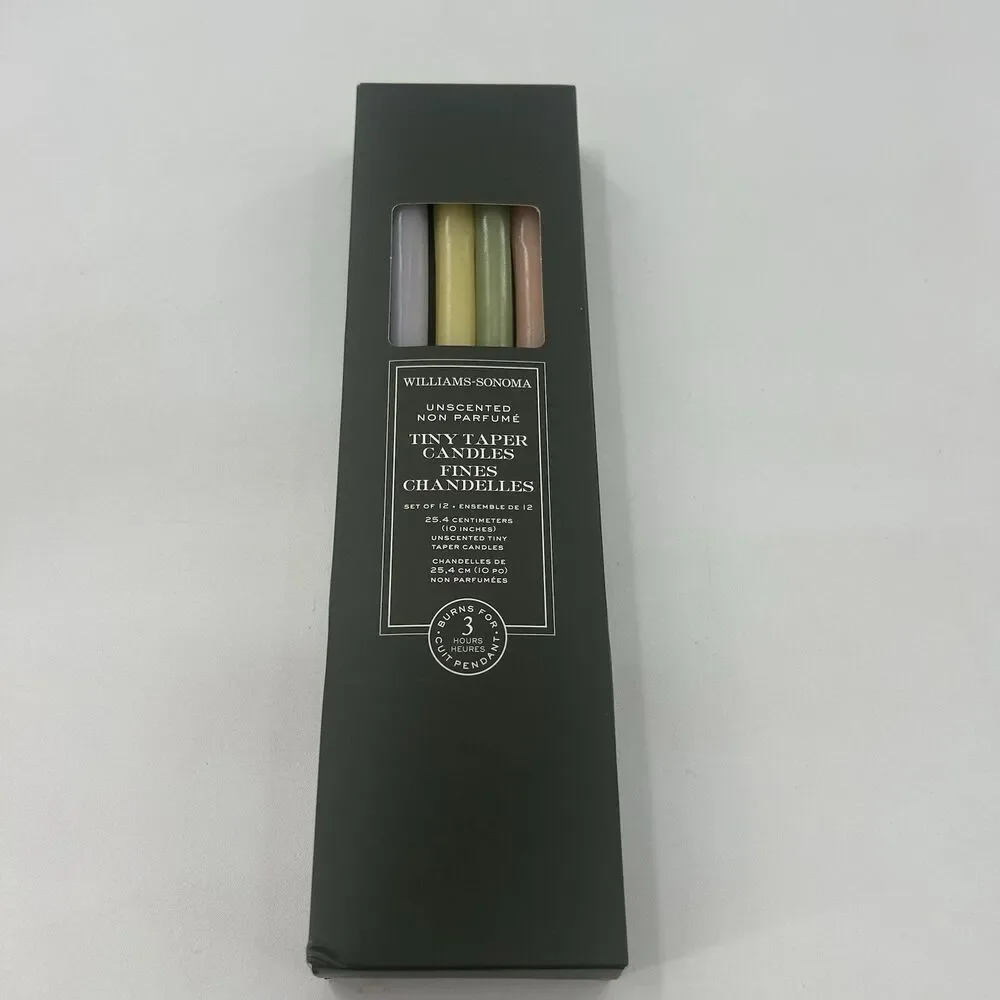 Williams Sonoma Unscented Tiny Taper Candles Fines Chandelles Long Stick Candles